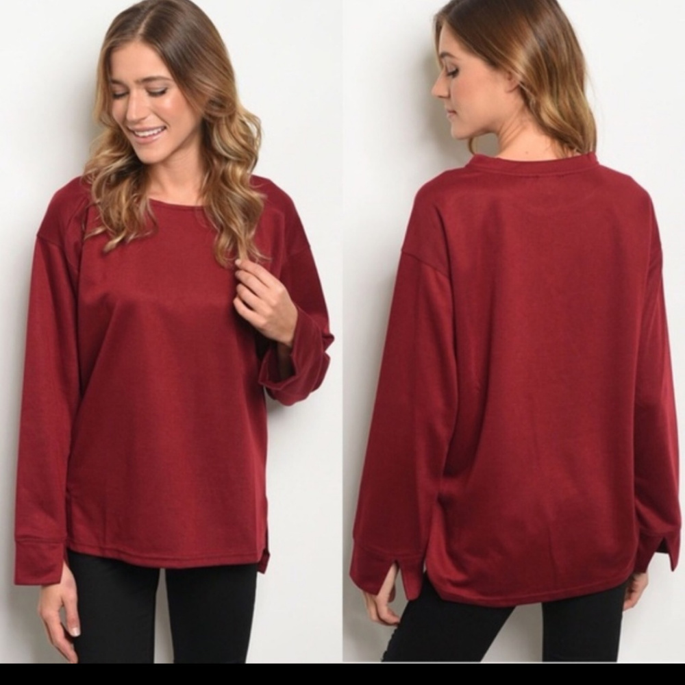 Wine sweater top
